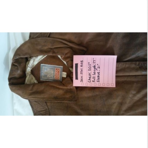 Outdoor Exchange Bomber Leather Jacket Size M - Picture 7 of 8